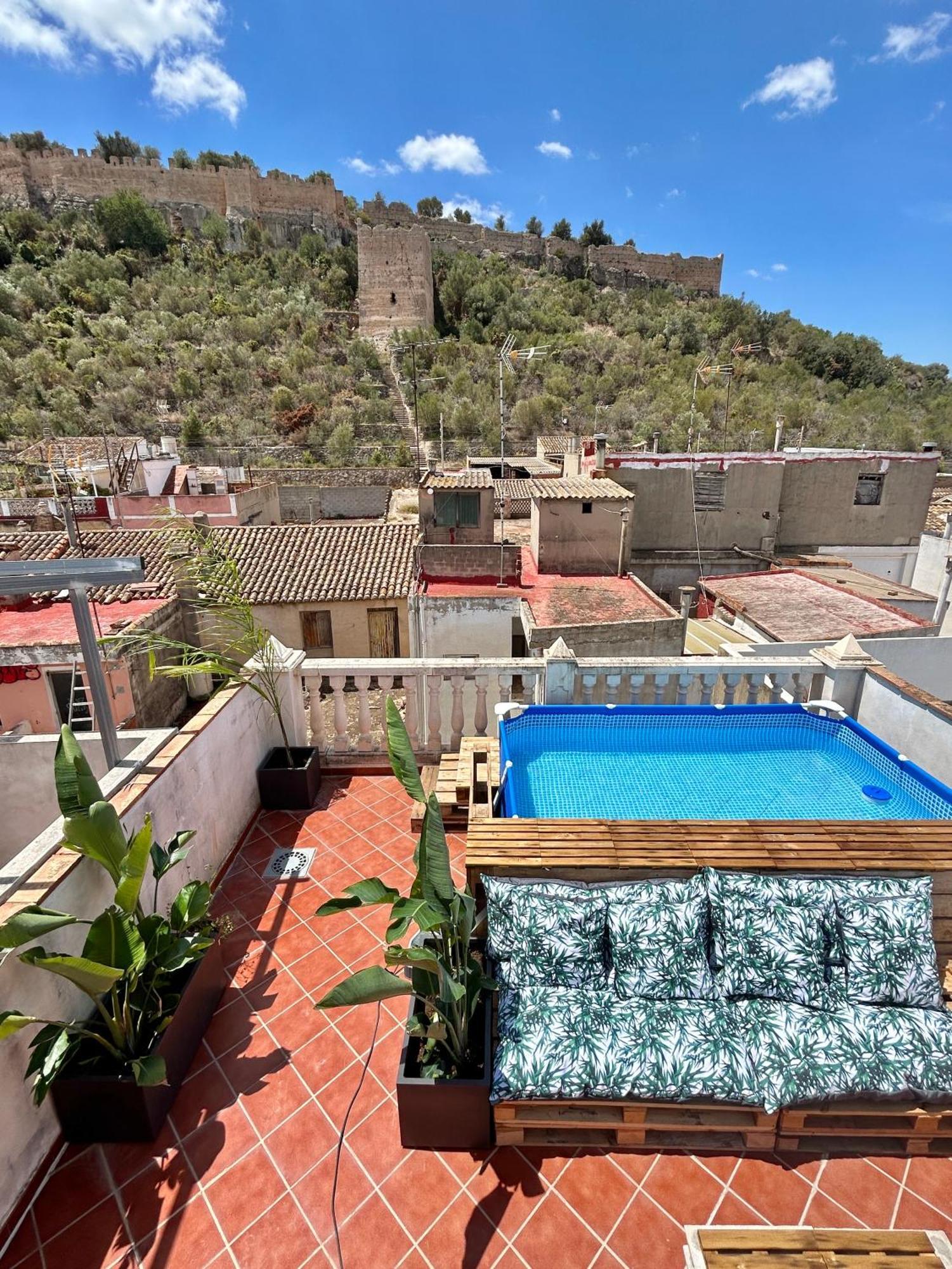 Casa Con Jacuzzi Y Piscina Con Vistas Al Castillo Corbera de Alcira エクステリア 写真