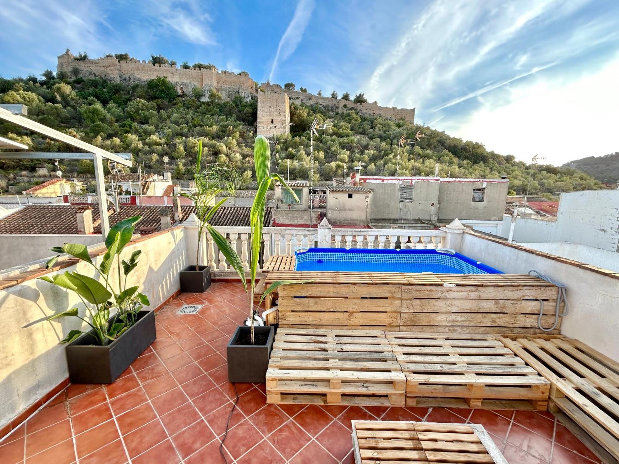 Casa Con Jacuzzi Y Piscina Con Vistas Al Castillo Corbera de Alcira エクステリア 写真