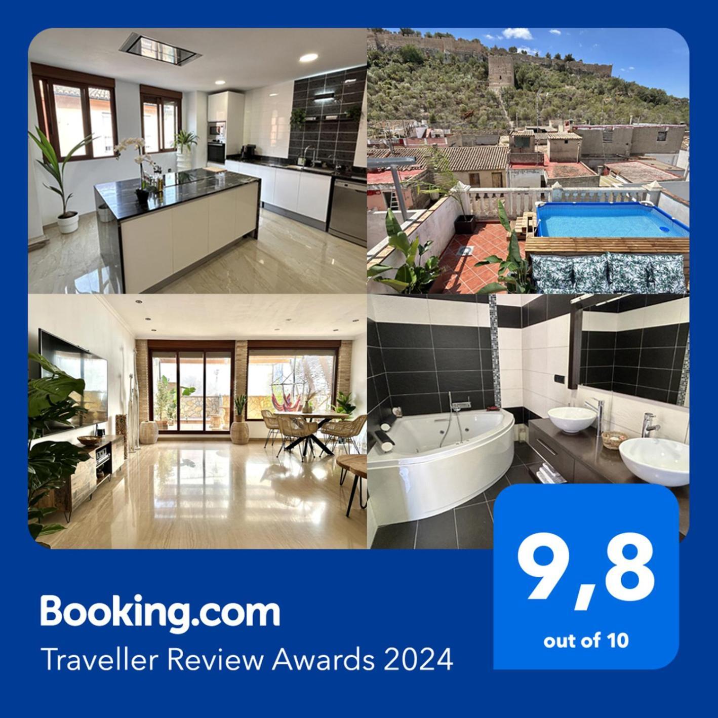 Casa Con Jacuzzi Y Piscina Con Vistas Al Castillo Corbera de Alcira エクステリア 写真