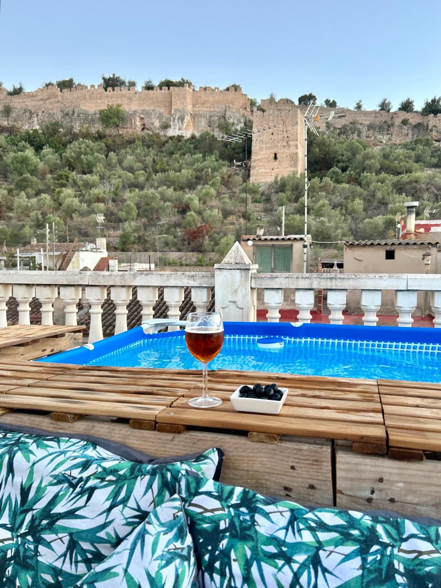 Casa Con Jacuzzi Y Piscina Con Vistas Al Castillo Corbera de Alcira エクステリア 写真